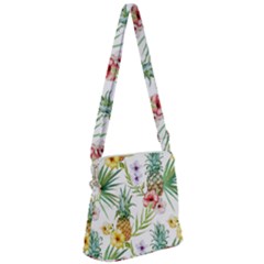 Tropical Pineapples Zipper Messenger Bag by goljakoff