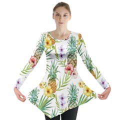 Tropical Pineapples Long Sleeve Tunic  by goljakoff
