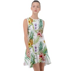 Tropical Pineapples Frill Swing Dress by goljakoff