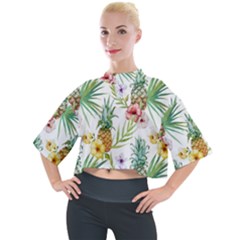 Tropical Pineapples Mock Neck Tee by goljakoff