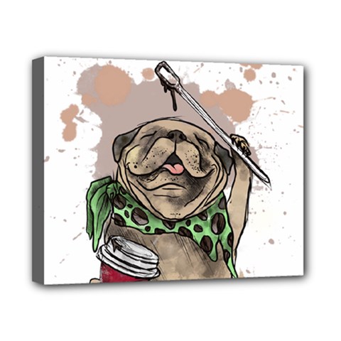 Pug Lover Coffee Canvas 10  X 8  (stretched)