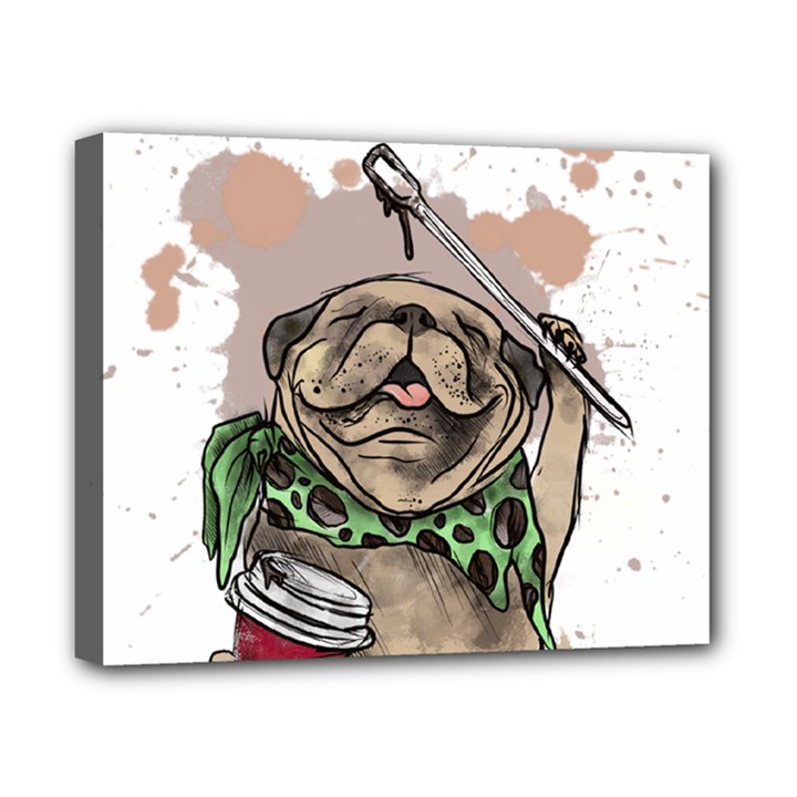 Pug Lover Coffee Canvas 10  x 8  (Stretched)