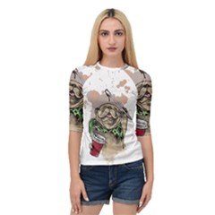 Pug Lover Coffee Quarter Sleeve Raglan Tee