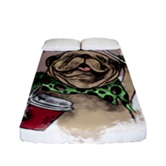 Pug Lover Coffee Fitted Sheet (full/ Double Size) by EvgeniaEsenina
