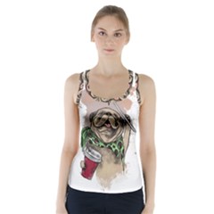 Pug Lover Coffee Racer Back Sports Top