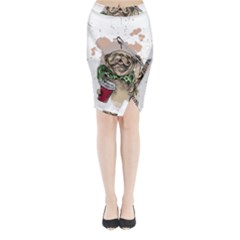 Pug Lover Coffee Midi Wrap Pencil Skirt by EvgeniaEsenina