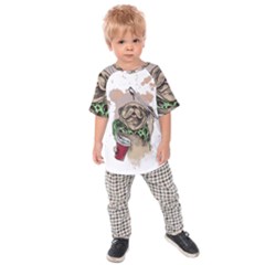 Pug Lover Coffee Kids  Raglan Tee