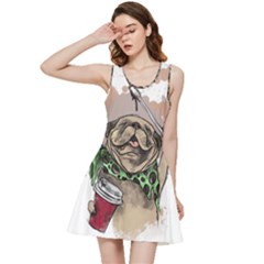 Pug Lover Coffee Inside Out Racerback Dress