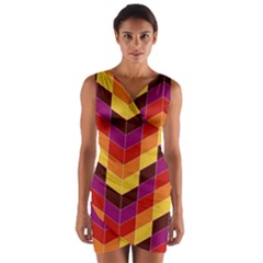 Geometric  Wrap Front Bodycon Dress by Sobalvarro