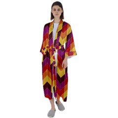 Geometric  Maxi Satin Kimono by Sobalvarro