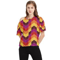 Geometric  One Shoulder Cut Out Tee by Sobalvarro