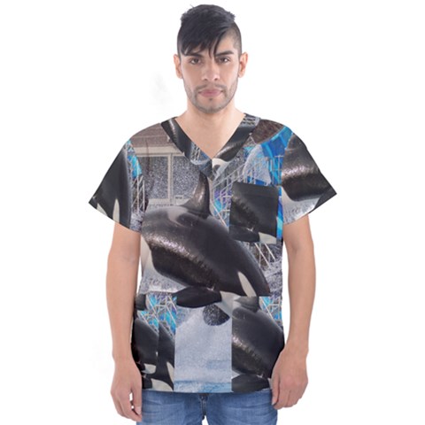 Orca Men s V-neck Scrub Top by redcarpettees