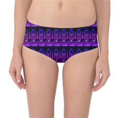 Violet Retro Mid-waist Bikini Bottoms by Sparkle