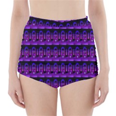 Violet Retro High-waisted Bikini Bottoms by Sparkle