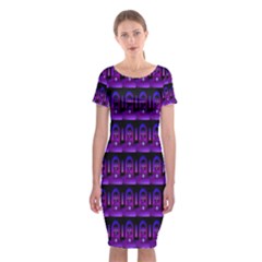 Violet Retro Classic Short Sleeve Midi Dress by Sparkle