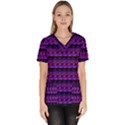 Violet Retro Women s V-Neck Scrub Top View1