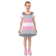 Demigirl Pride Flag Lgbtq Kids  Short Sleeve Velvet Dress by lgbtnation