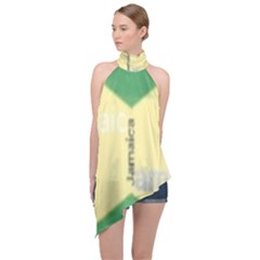 Jamaica, Jamaica  Halter Asymmetric Satin Top