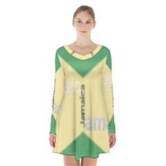 Jamaica, Jamaica  Long Sleeve Velvet V-neck Dress by Janetaudreywilson