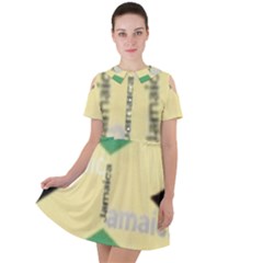 Jamaica, Jamaica  Short Sleeve Shoulder Cut Out Dress  by Janetaudreywilson