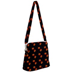 Kawaii Pumpkin Black Zipper Messenger Bag by vintage2030