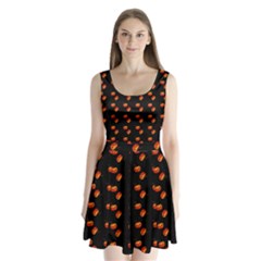 Kawaii Pumpkin Black Split Back Mini Dress  by vintage2030