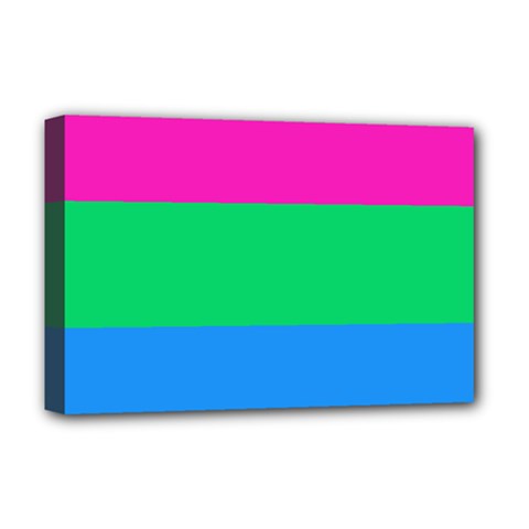 Polysexual Pride Flag Lgbtq Deluxe Canvas 18  X 12  (stretched) by lgbtnation