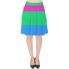 Polysexual Pride Flag Lgbtq Velvet High Waist Skirt by lgbtnation