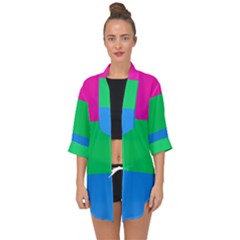 Polysexual Pride Flag Lgbtq Open Front Chiffon Kimono by lgbtnation