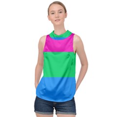 Polysexual Pride Flag Lgbtq High Neck Satin Top by lgbtnation