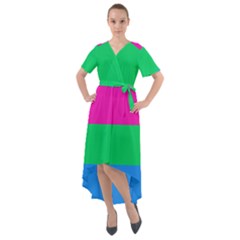 Polysexual Pride Flag Lgbtq Front Wrap High Low Dress by lgbtnation