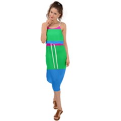 Polysexual Pride Flag Lgbtq Waist Tie Cover Up Chiffon Dress by lgbtnation