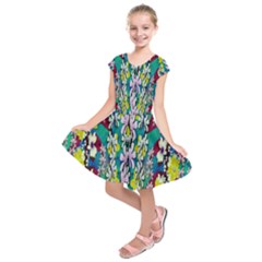 Where The Fairies Dance In Winter Times Kids  Short Sleeve Dress by pepitasart