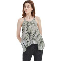 Pale Tropical Floral Print Pattern Flowy Camisole Tank Top