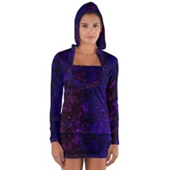 Blue,pink,red And Purple Galaxy Long Sleeve Hooded T-shirt by Dazzleway