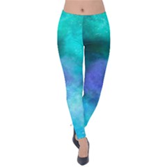 Blue Galaxy Velvet Leggings by Dazzleway