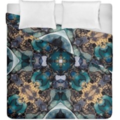 Teal And Gold Duvet Cover Double Side (king Size)