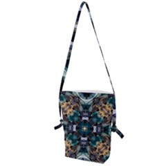 Teal And Gold Folding Shoulder Bag