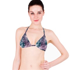 Teal And Purple Alcohol Ink Bikini Top