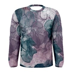 Teal And Purple Alcohol Ink Men s Long Sleeve Tee