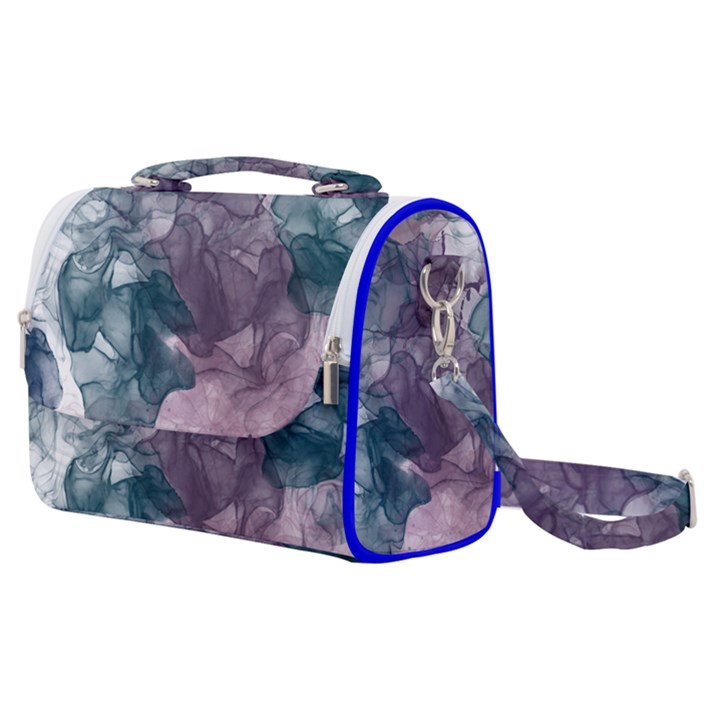 Teal and purple alcohol ink Satchel Shoulder Bag