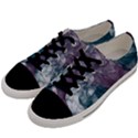 Teal and purple alcohol ink Men s Low Top Canvas Sneakers View2