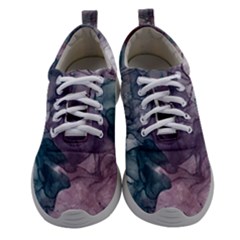 Teal And Purple Alcohol Ink Athletic Shoes by Dazzleway