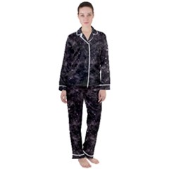 Pink Gray Galaxy Satin Long Sleeve Pyjamas Set