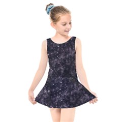 Pink Gray Galaxy Kids  Skater Dress Swimsuit