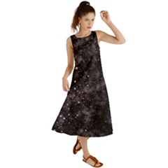 Pink Gray Galaxy Summer Maxi Dress