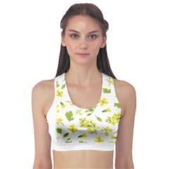 Yellow Flowers Sports Bra by designsbymallika