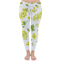 Yellow Flowers Classic Winter Leggings