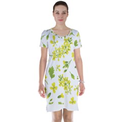 Yellow Flowers Short Sleeve Nightdress