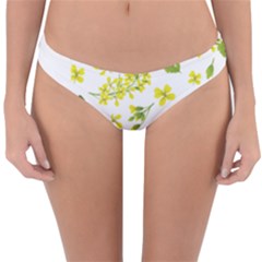 Yellow Flowers Reversible Hipster Bikini Bottoms